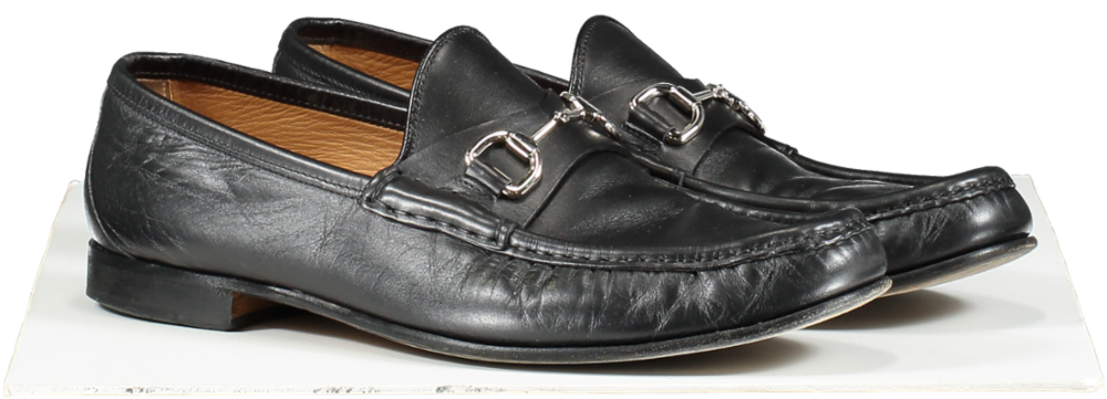 Gucci Black Moccasins Horsebit Leather Loafers UK 9 EU 43 👞