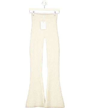 ASTA RESORT Cream Diana Knitted Leggings - Snow Shimmer UK XS
