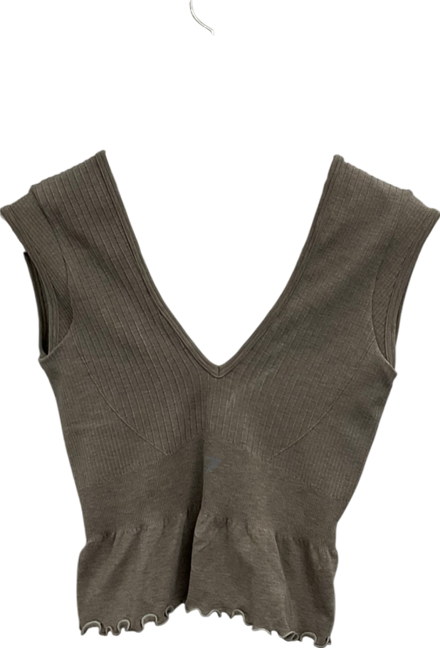 gymshark Beige Luxe Seamless Crop Top UK S