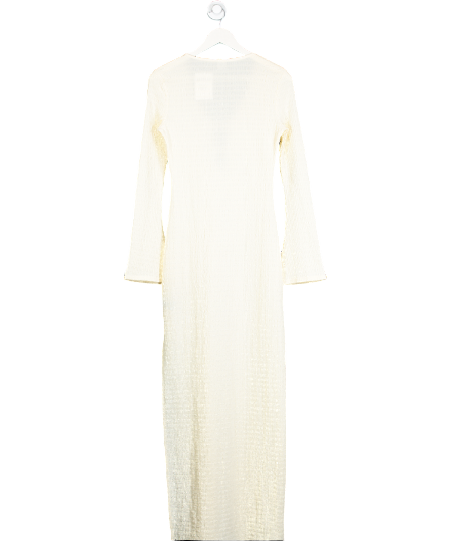 Ruched & Ready Cream Beach Please Maxi Dress UK S