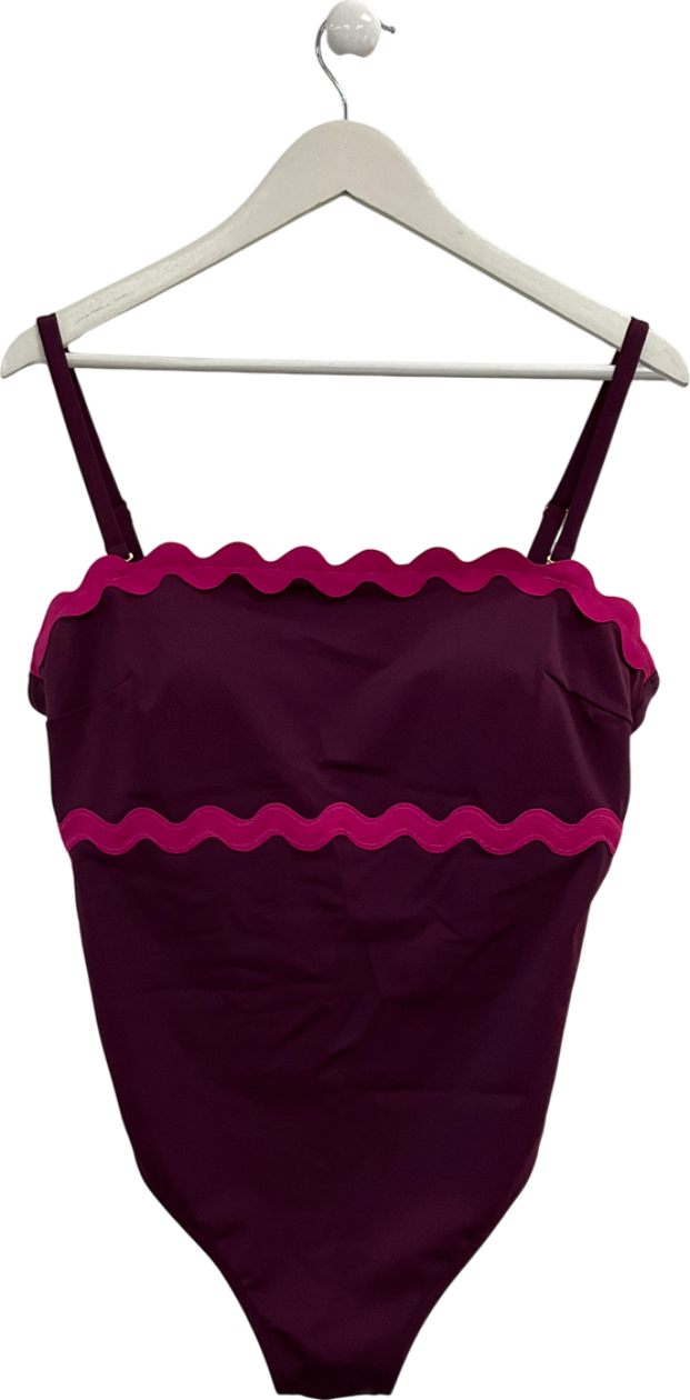 Boden Purple Giant Rik Rak Swimsuit UK 18