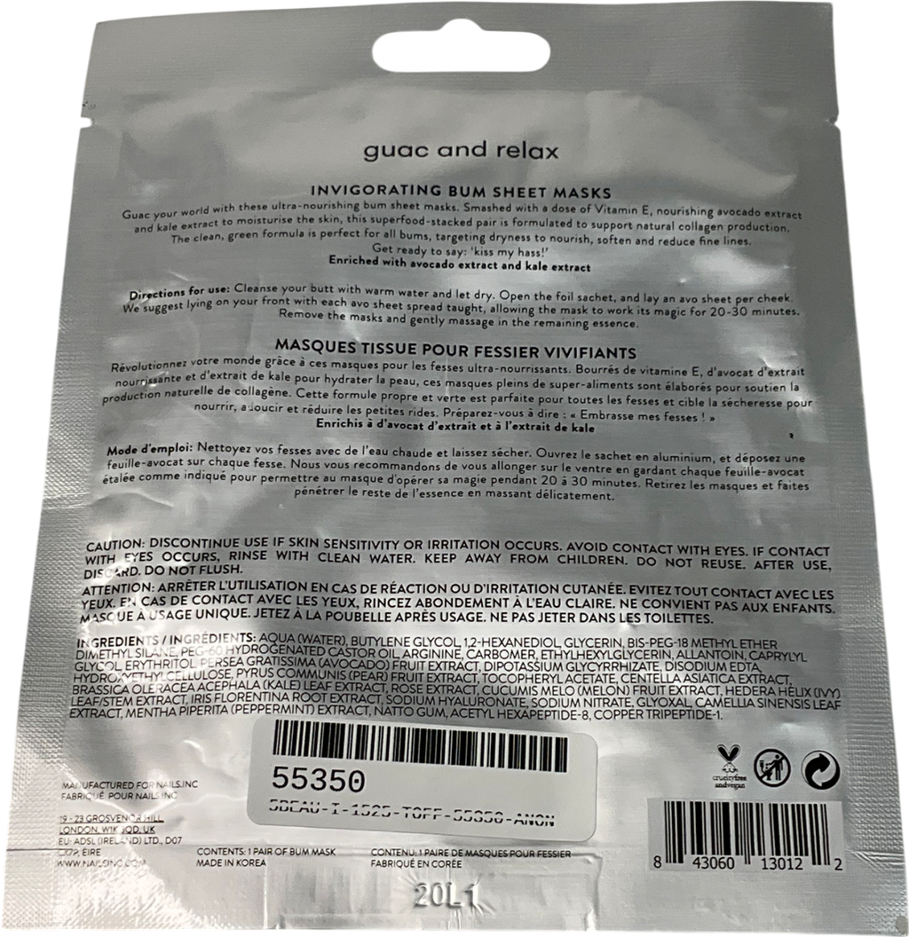 inc redible Guac And Relax Nourishing Avocado And Kale Bum Mask 35ml