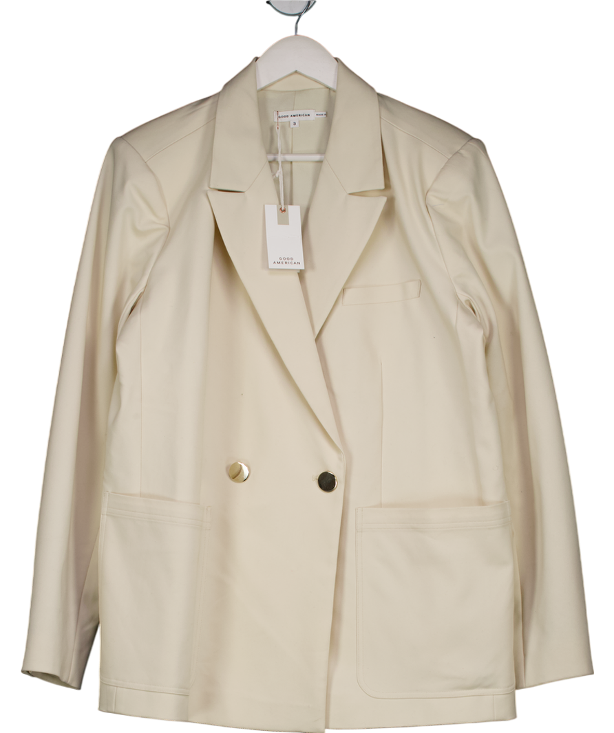 Good American Cream Boss Blazer UK 8