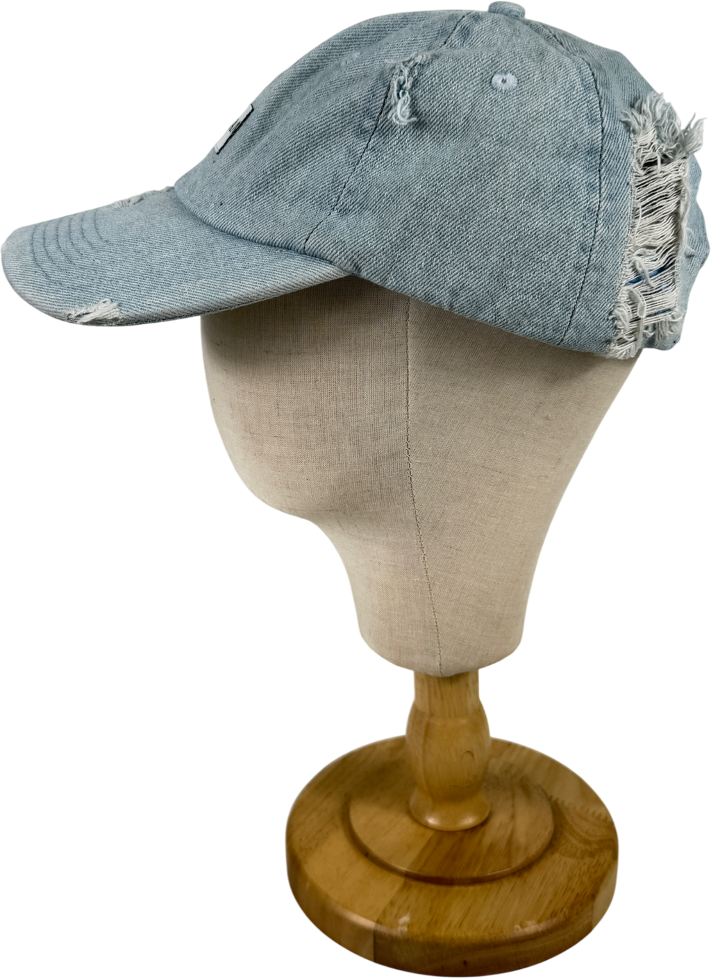 Josjean Blue Denim Distressed Cap One Size