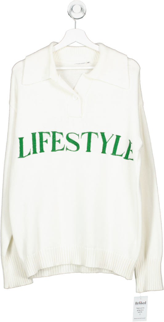 Sisters & Seekers White Lifestyle Knit Sweater UK S