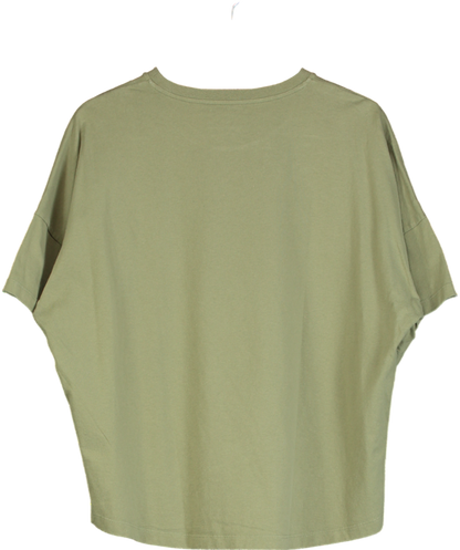 Loewe Green Logo-embroidered Cotton T-shirt UK S