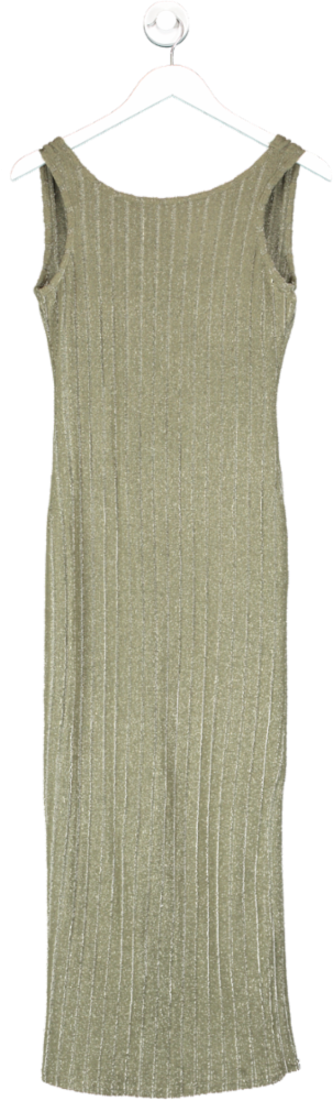 SHEIN Green Sleeveless Ribbed Dress UK S