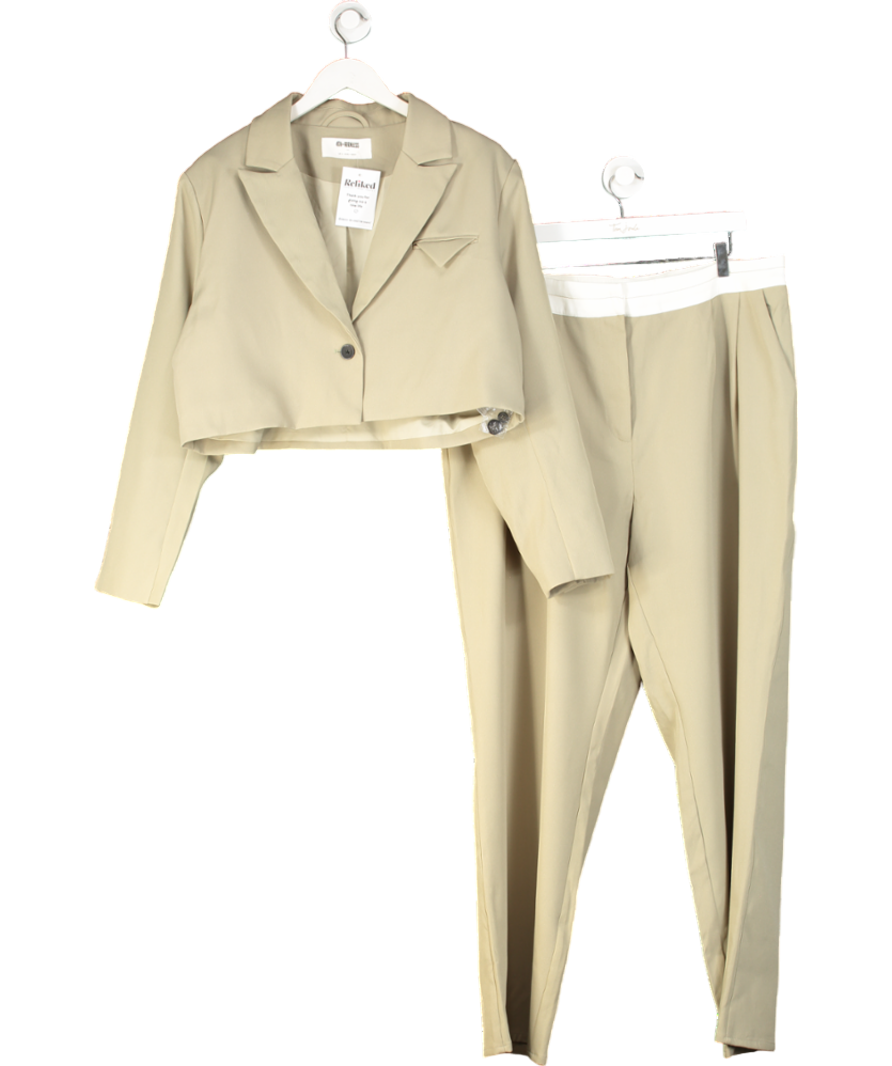 4th & Reckless Green 2-piece Cropped Blazer (UK 16) And Wide Leg Trouser suit UK 20