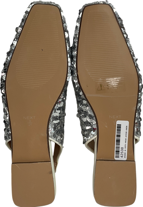 forever comfort Metallic Sequin Bow Slingback Shoes UK 7 EU 40 👠