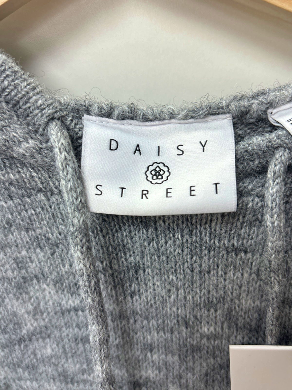 Daisy Street Grey Knit Hoodie UK 8
