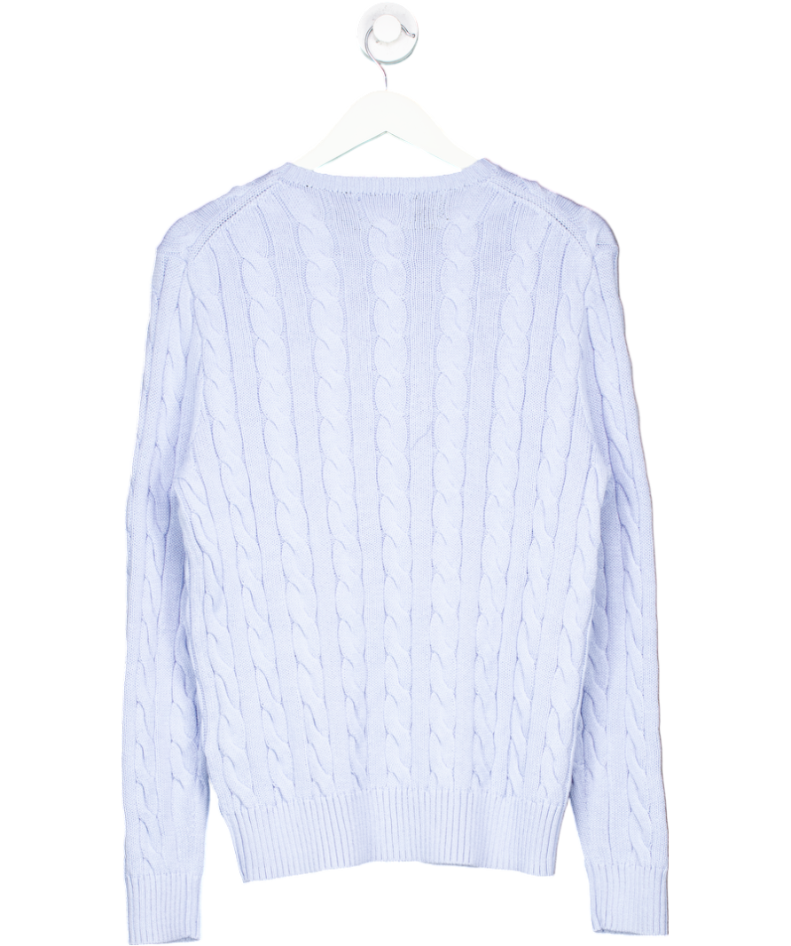 Polo Ralph Lauren Blue Cotton Cable Knit Sweater UK S