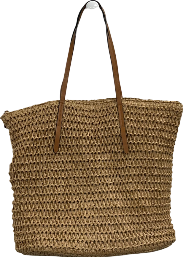H&M Beige Straw Shopper One Size