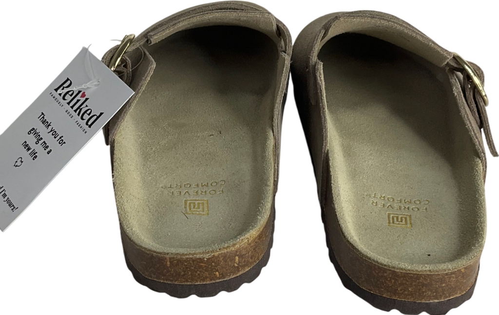 Next Beige Neutral Forever Comfort® Leather Footbed Clogs UK 4 EU 37 👠