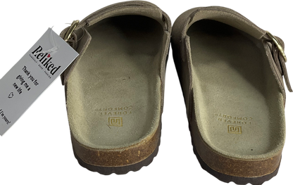 Next Beige Neutral Forever Comfort® Leather Footbed Clogs UK 4 EU 37 👠