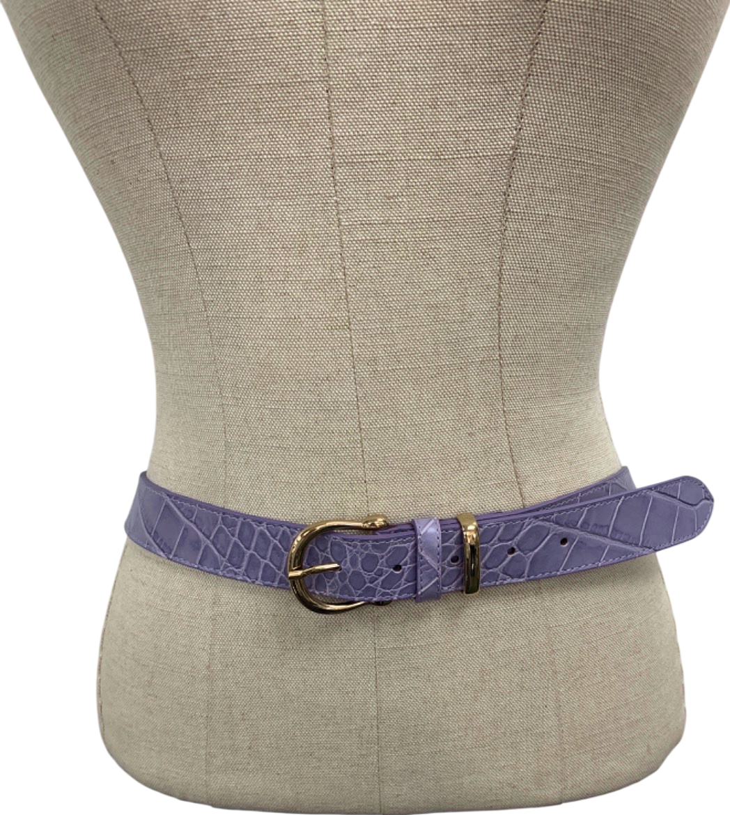 & Other Stories Purple Croc-Embossed Belt XS