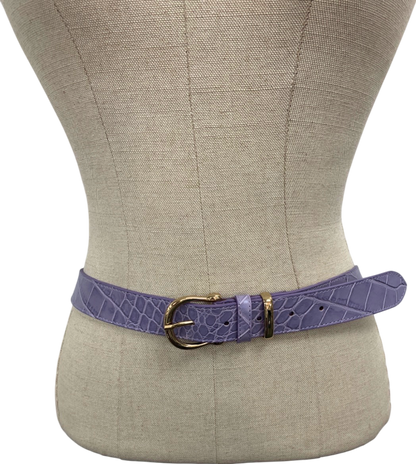 & Other Stories Purple Croc-Embossed Belt XS