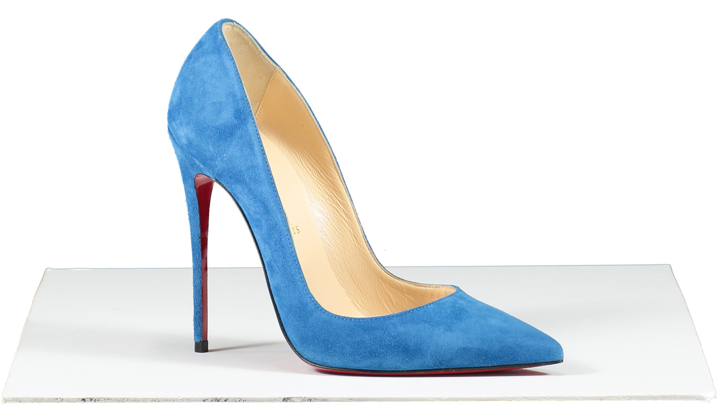 Christian Louboutin Blue Suede So Kate Court Shoes Heel 12cm UK 4.5 EU 37.5 👠