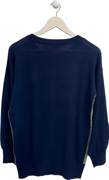 Ben De Lisi Blue Patterned Jumper UK M