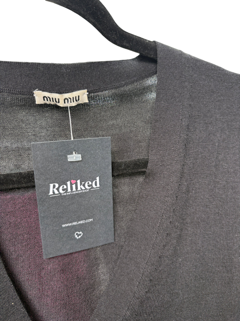 Miu Miu Black Fine Knit Cardigan UK 12