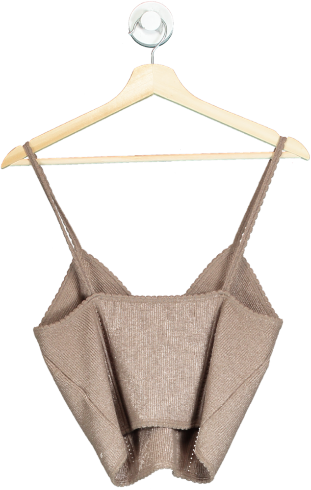 The Great Eros Brown Knit Crop Top UK M