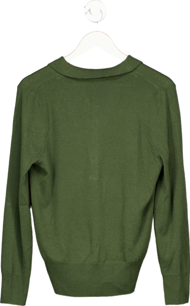 Forever New Olive Button Through Polo Jumper UK S