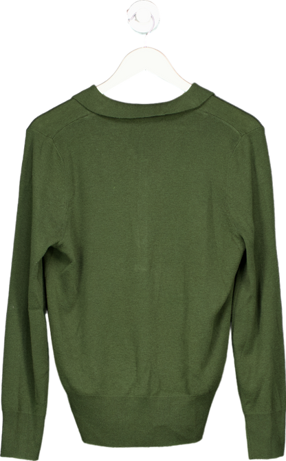 Forever New Olive Button Through Polo Jumper UK S