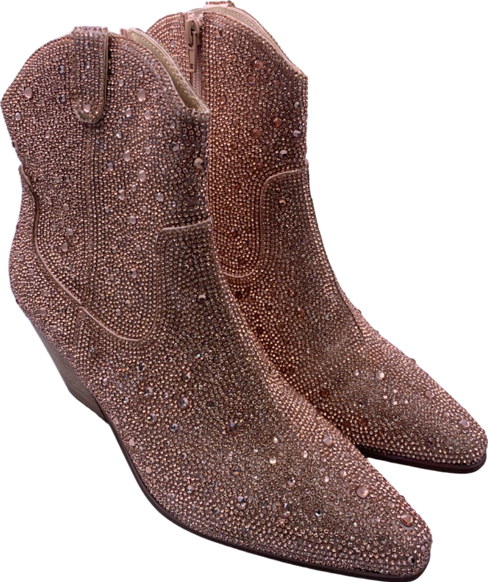 Matisse Rose Gold Embellished Ankle Boots UK 5.5