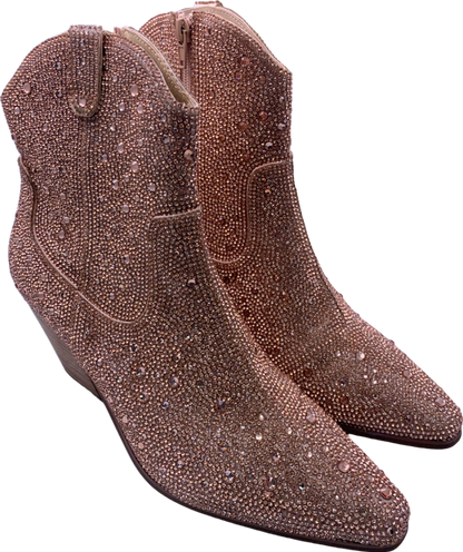 Matisse Rose Gold Embellished Ankle Boots UK 5.5