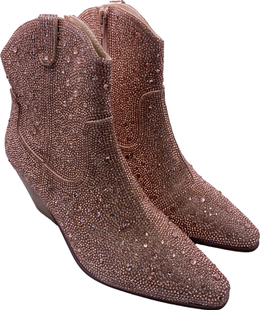Matisse Rose Gold Embellished Ankle Boots UK 5.5