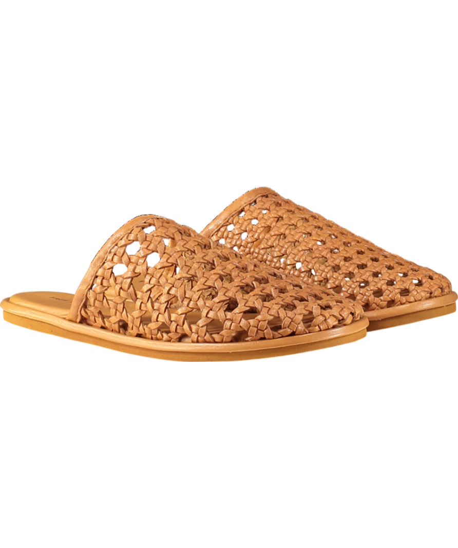 Free People Brown Woven Leather Freya Flats UK 5 EU 38 👠