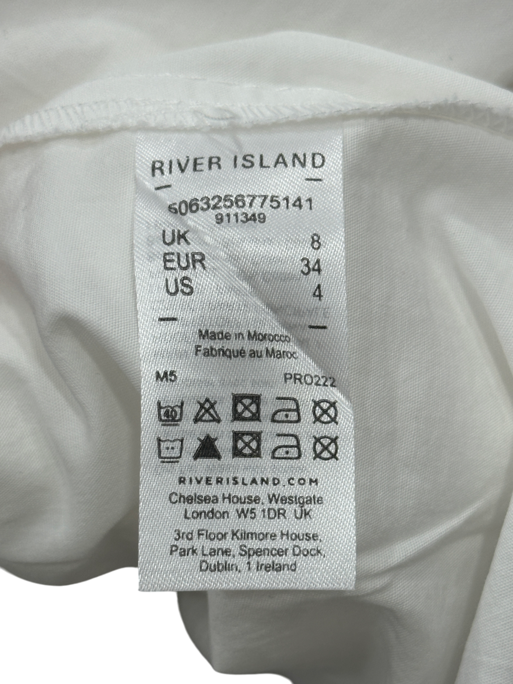 River Island White Twist Front Skater Midi Dress UK 8