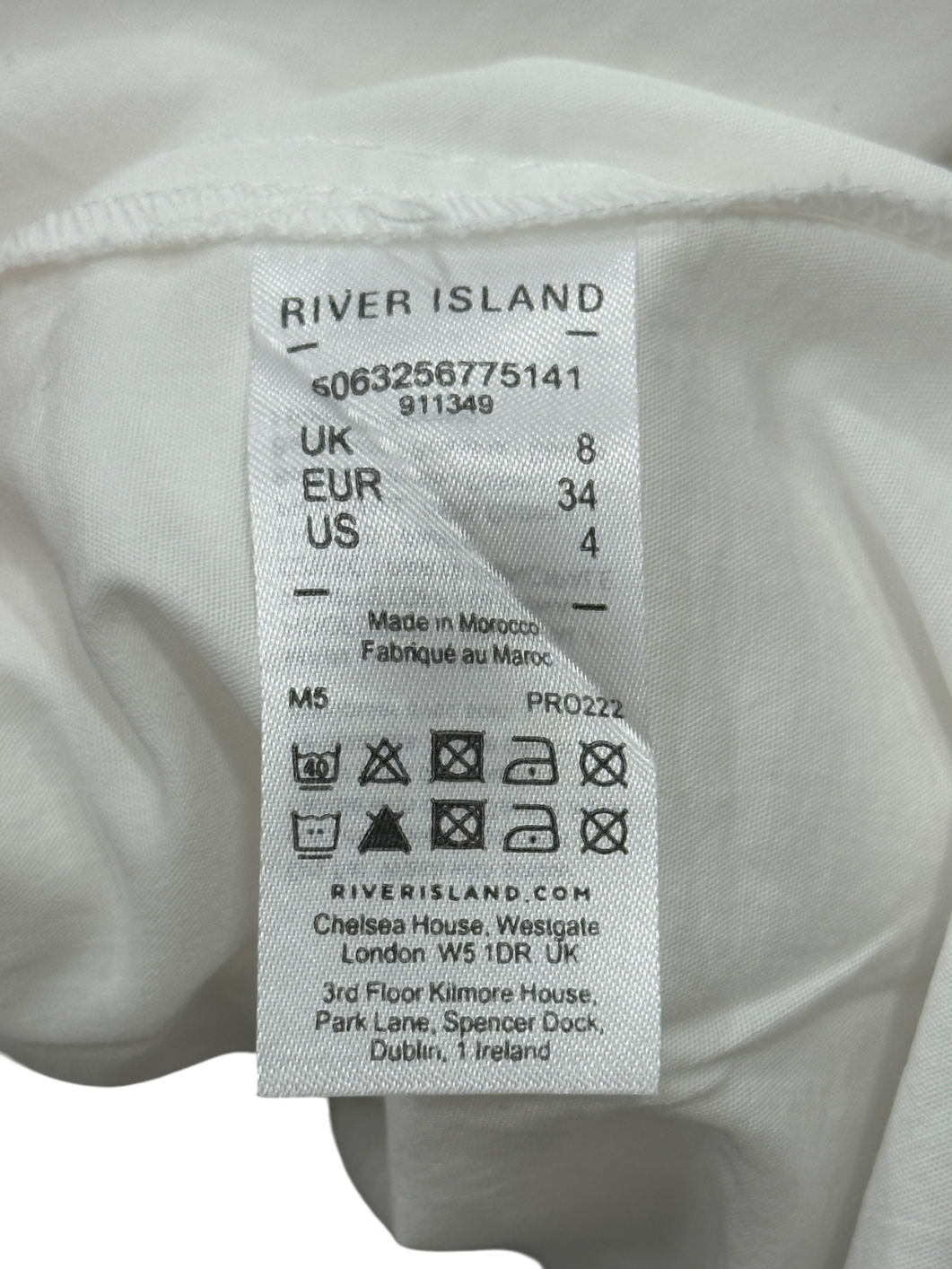 River Island White Twist Front Skater Midi Dress UK 8