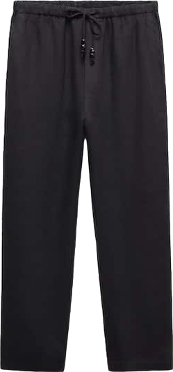 MANGO Black 100% Linen Trousers  BNWT UK S