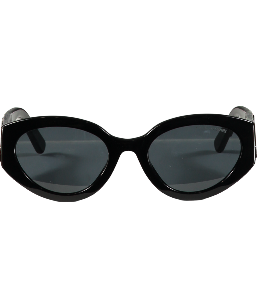 Marc Jacobs Marc 694/g/s Black / Ivory Large Logo Sunglasses In Case