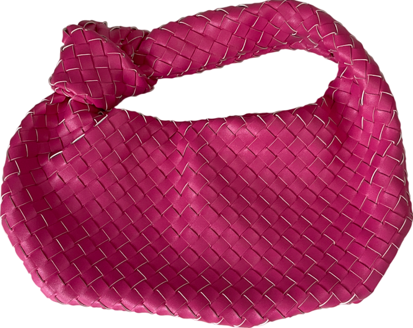 Public Desire The Blame Baby Pink Woven Pu Knot Detail Mini Pu Bag