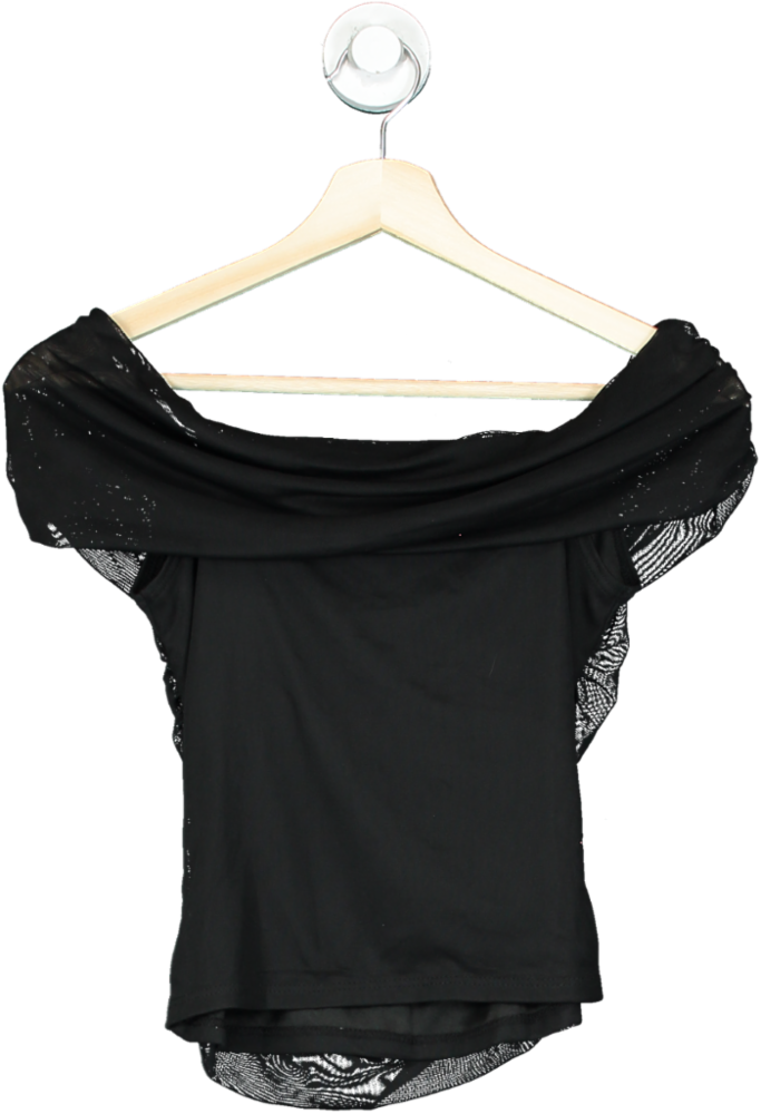New Look Black Mollie Mesh Top UK 10