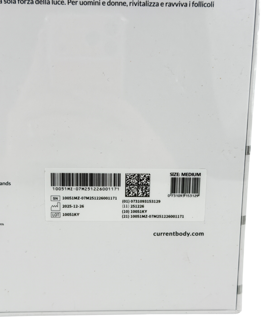 Current Body White Led Hair Growth Helmet. Medium (54cm - 58.9cm) UK M