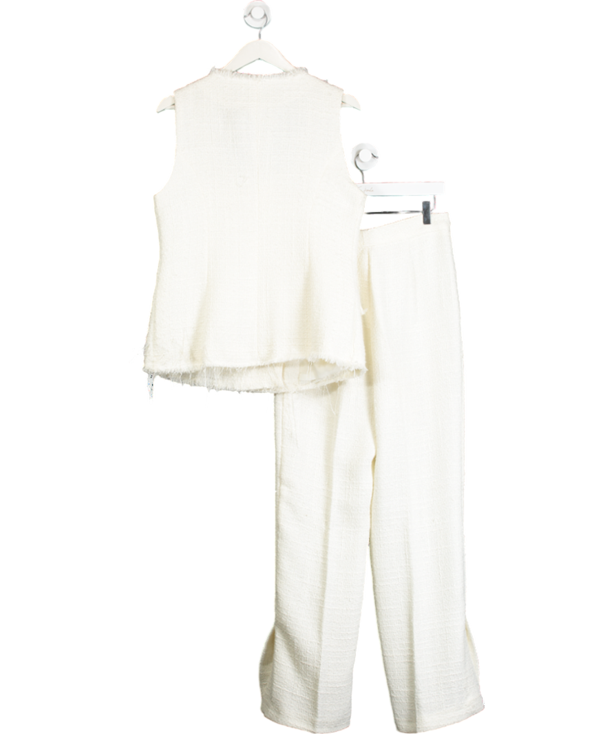 ZARA Cream Zara Tweed Waistcoat And Trousers Co-ord UK M/L