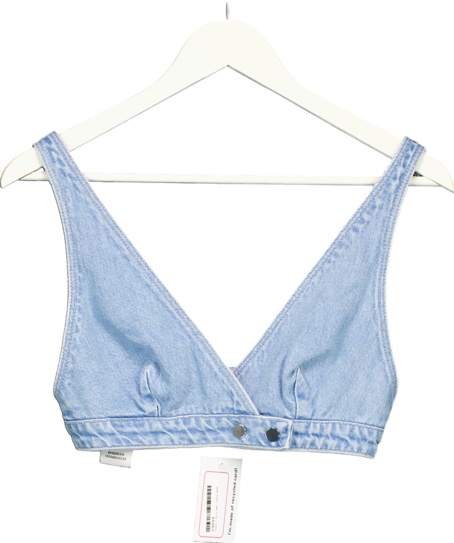 Lovers and Friends Blue Shae Denim Bralette Top UK XS