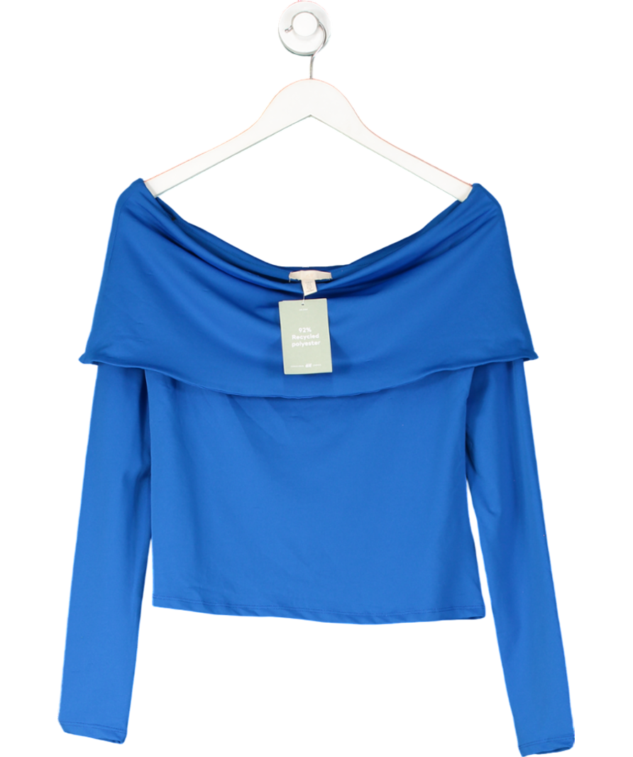 H&M Blue Off The Shoulder Top UK M