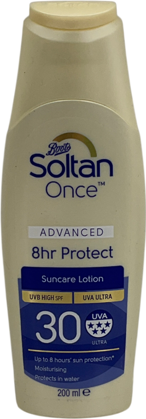 Boots Soltan Once Advanced 8 Hour Protect Suncare Lotion Spf30 200ml