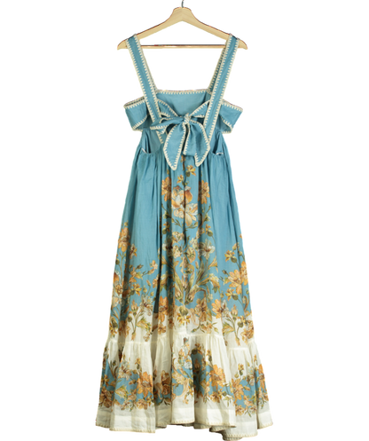 Zimmermann Blue Chintz Tiered Midi Dress UK 10