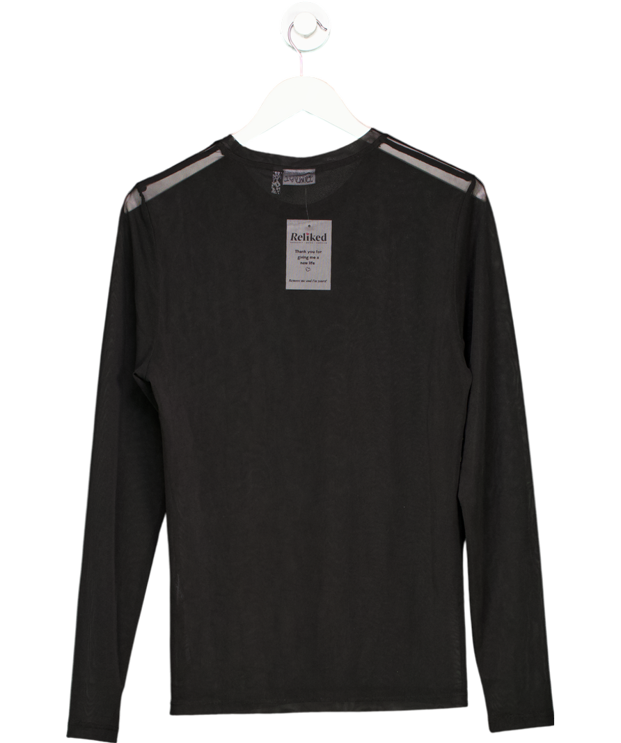 ASOS Black Long Sleeve Mesh Top UK M