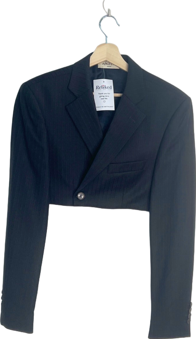 Zara Black Cropped Blazer Eu 40