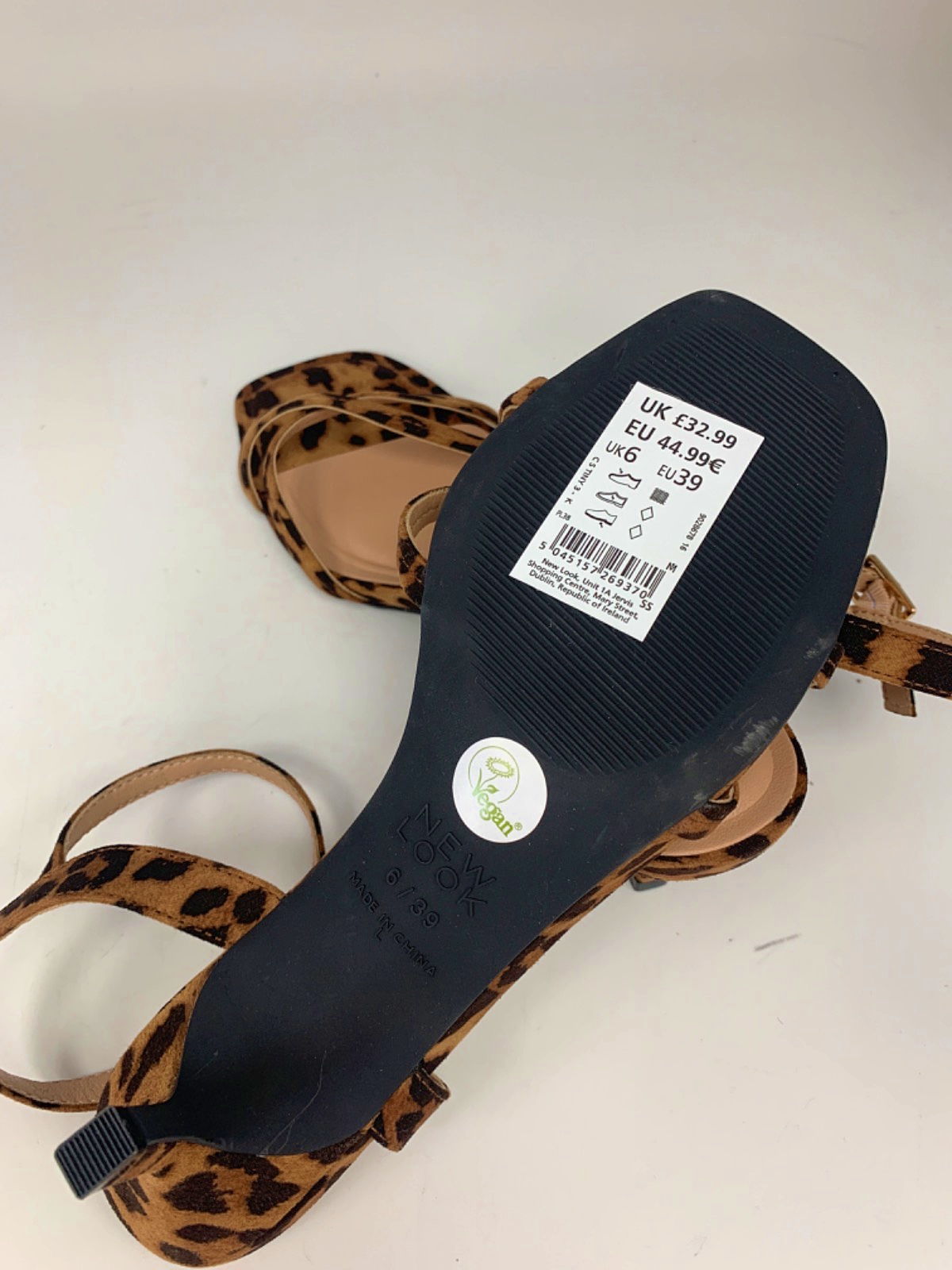 New Look Leopard Print Strappy Heels UK 6