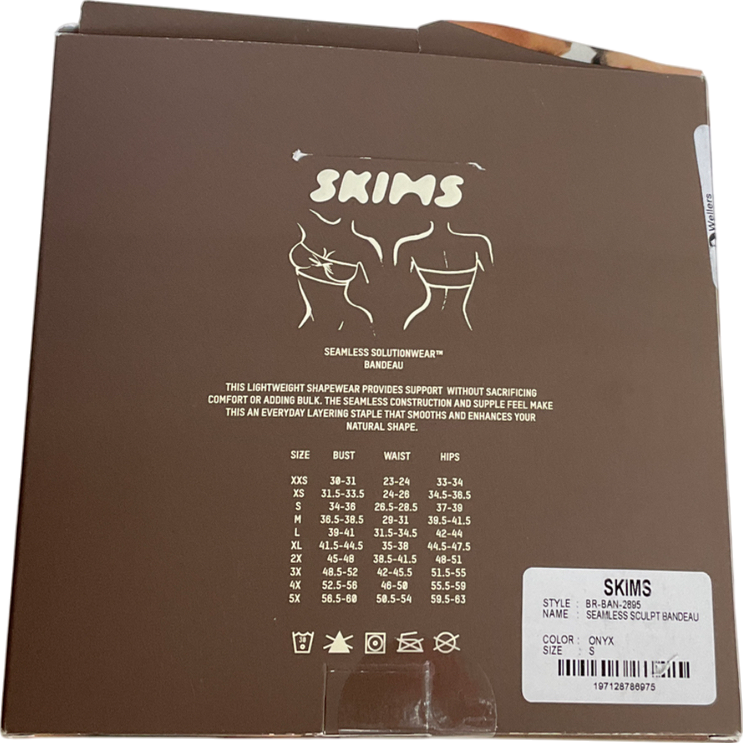 SKIMS Black Seamless Sculpt Bandeau- Onyx UK S