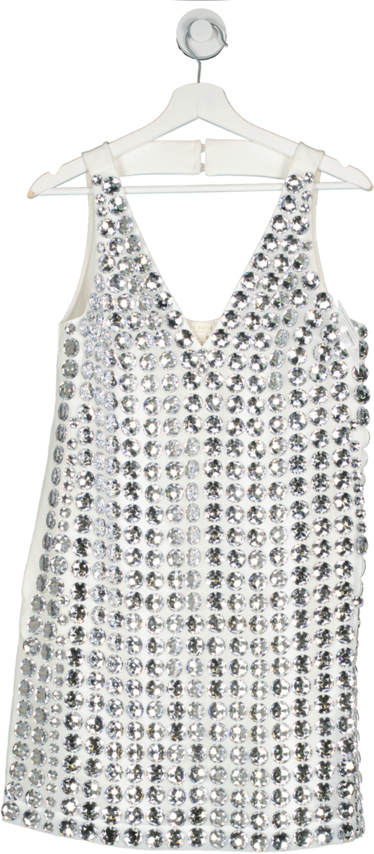 Ted Baker White Alexian Crystal-embellished Mini Dress UK S