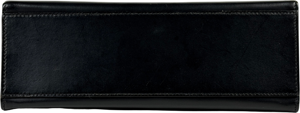 Trussardi Black Structured Leather Top Handle Bag