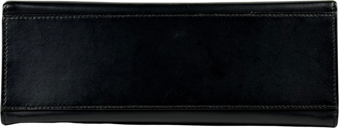Trussardi Black Structured Leather Top Handle Bag