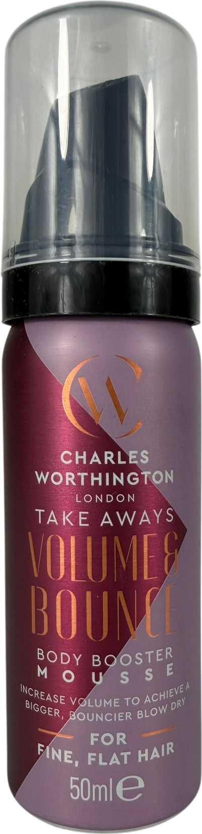 charles worthington Volume And Bounce Body Booster Mousse Takeaway 50ml
